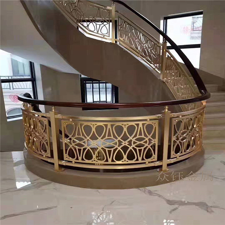 纯铜护栏 高端别墅纯铜雕刻楼梯护栏扶手厂家