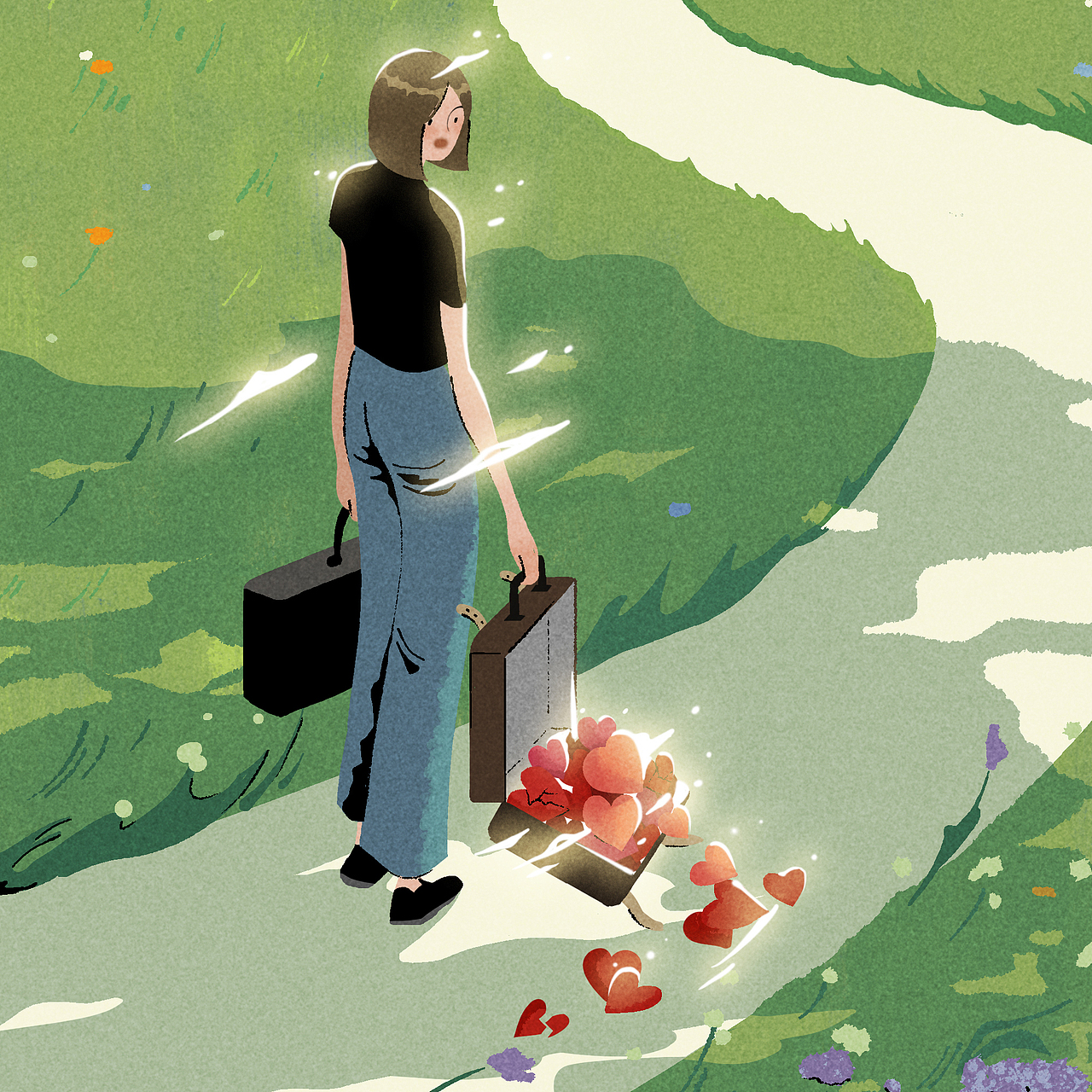 《行李人生》
“谁都不喜欢重啊，<br>但不知不觉行李就变重了，<br>这就是人生啊。”