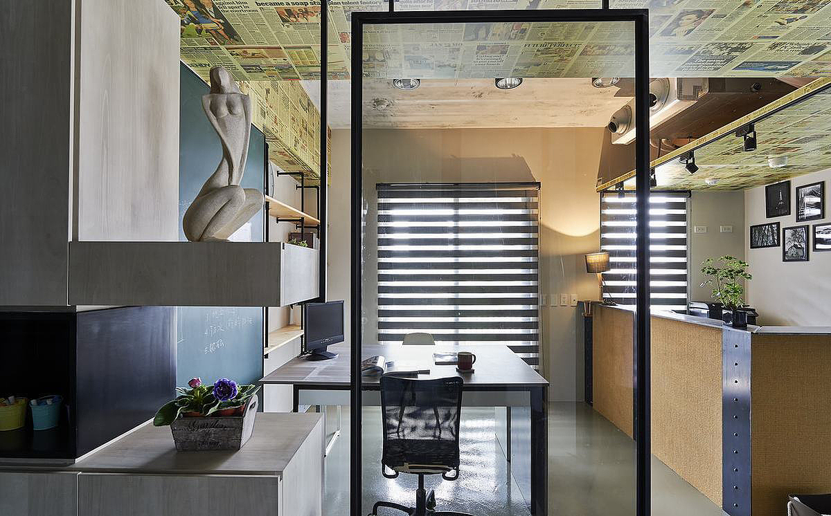 郑州办公室装修设计|50平工业风办公室装修设计案例（图ZMTEwMjM3MzMy） - 家装设计 - 站酷设计师金博大办公室装修原创素材 - 站酷ZCOOL