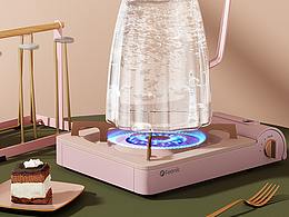 玻璃冷水壶渲染&详情页