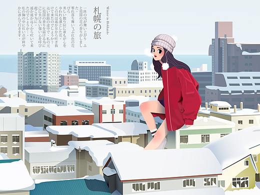 AI矢量插画（雪景）