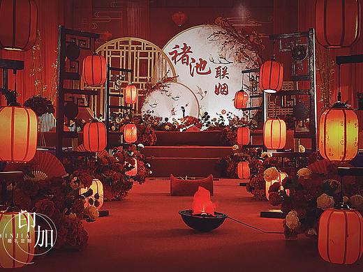红色经典中式礼堂婚礼 标配灯光+音响