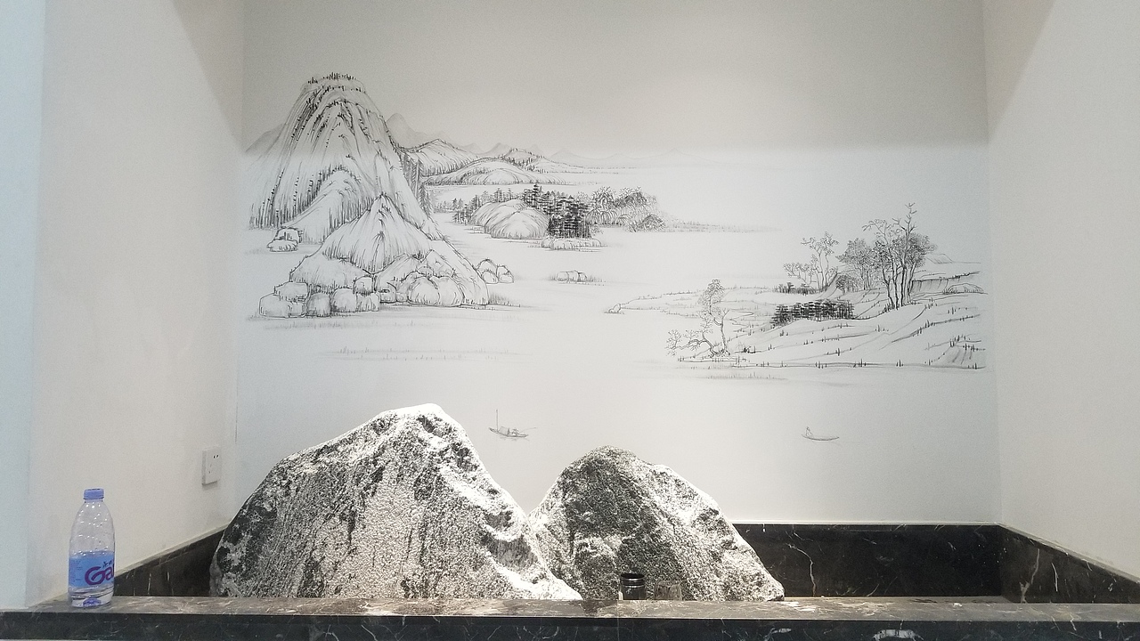 水墨山水墙绘
