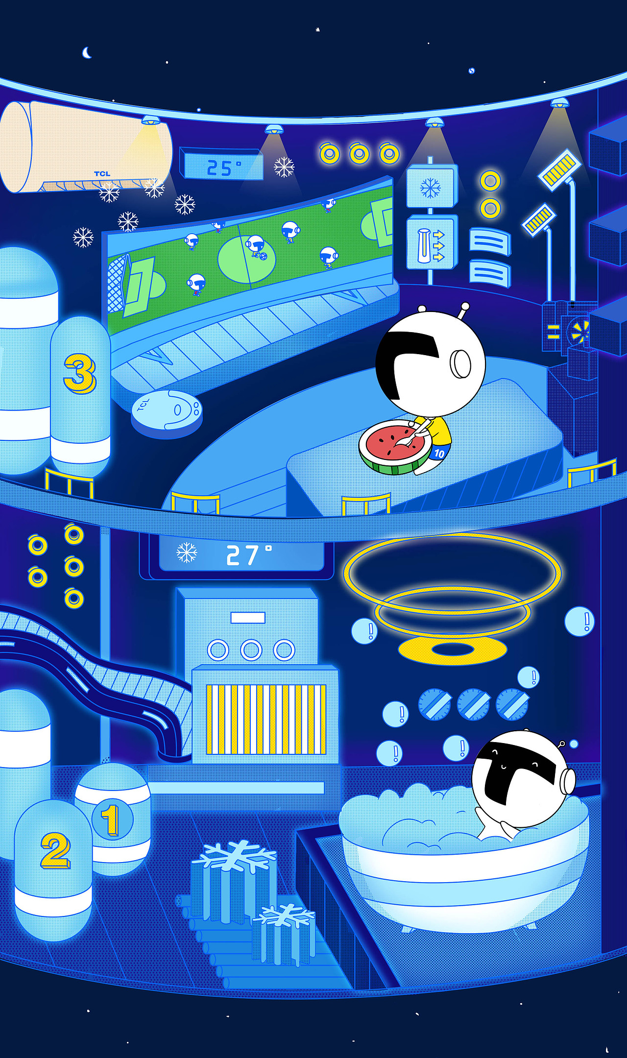 TCL2018H5插画案例（图ZMTQ1MjIzMDQw） - 商业插画 - 站酷设计师馒头三三原创素材 - 站酷ZCOOL