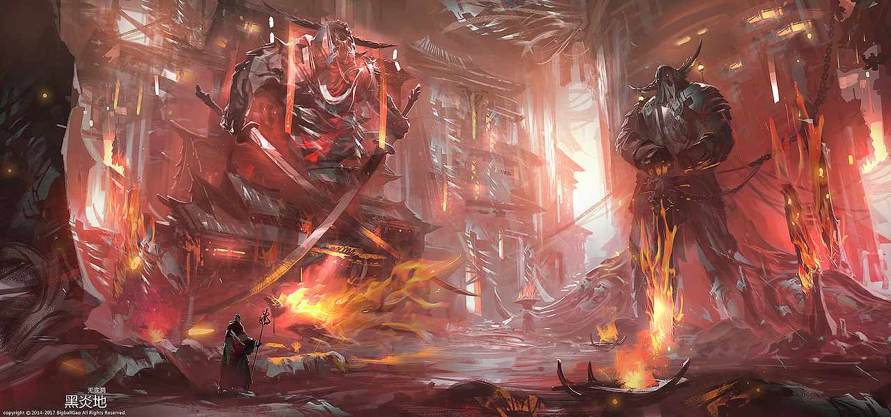 是地狱的其中一层,整个世界都在燃烧的感觉.