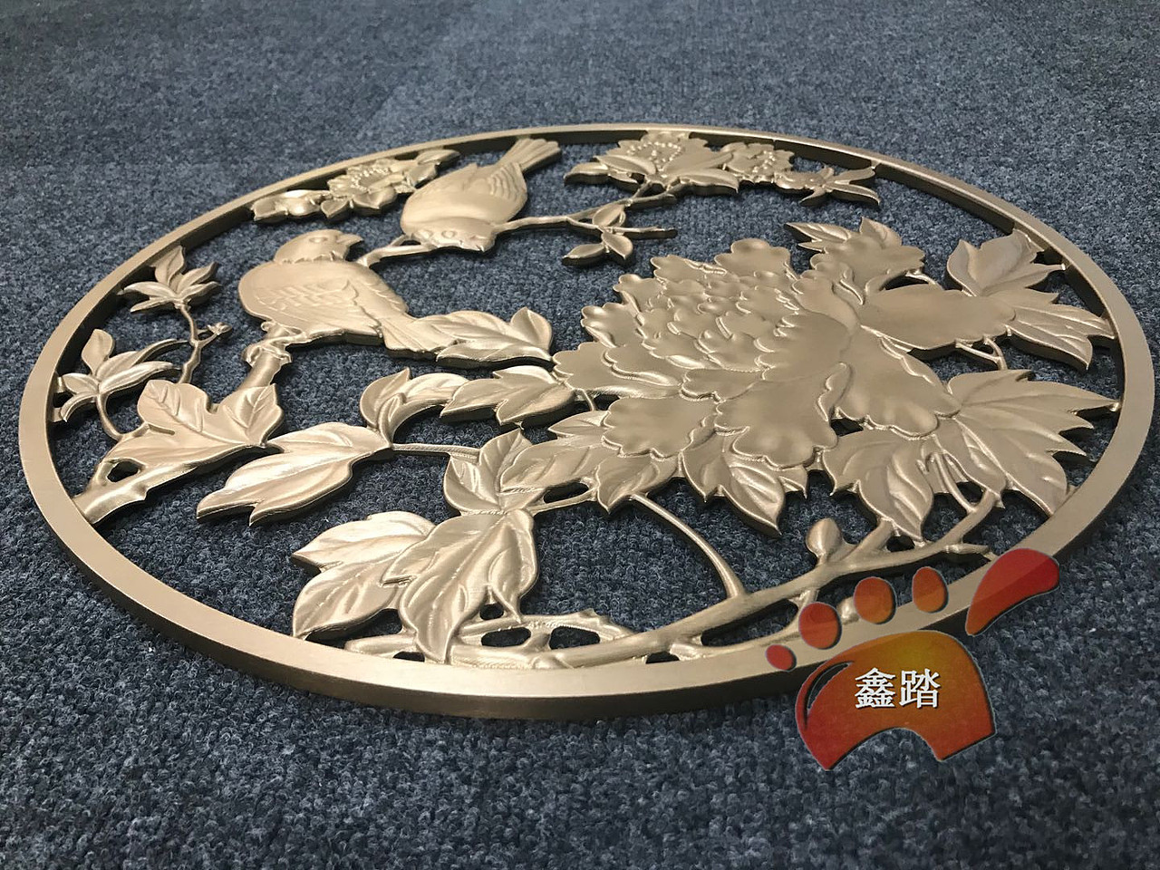 一片式实心铝板雕刻屏风、3D立体感铝板浮雕壁画