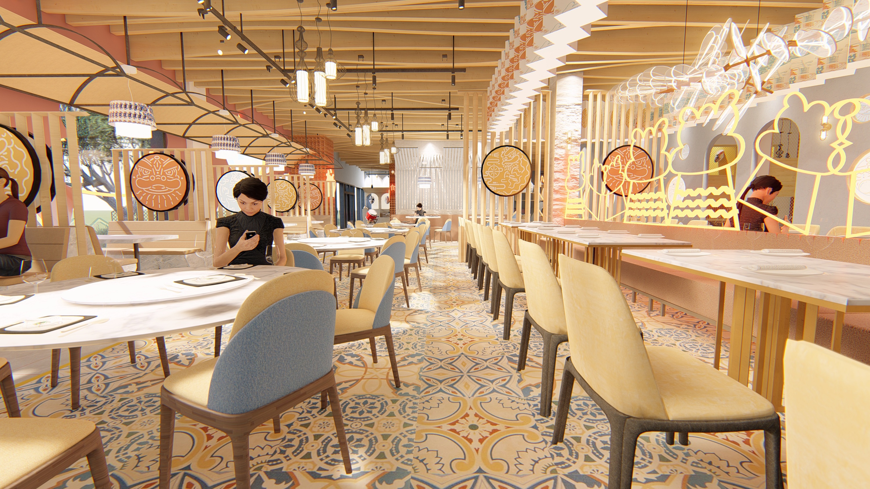 狮意农餐饮室内设计|空间|家装设计|江汉大学设计学院环境设计 - 原创