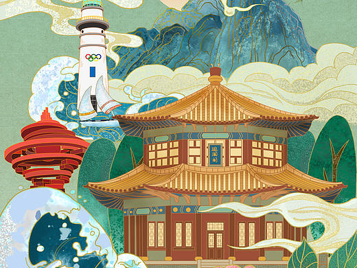 国风城市插画-青岛