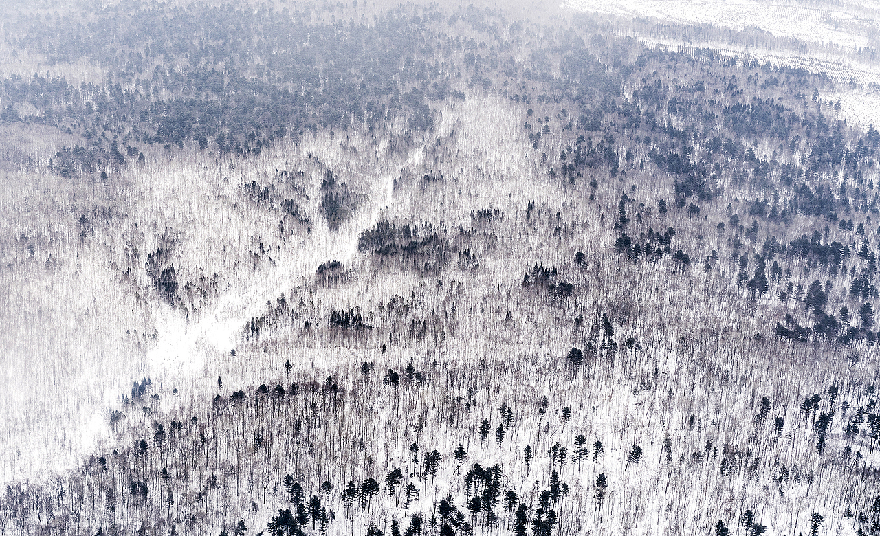 从北京飞往长白山的航班上拍的