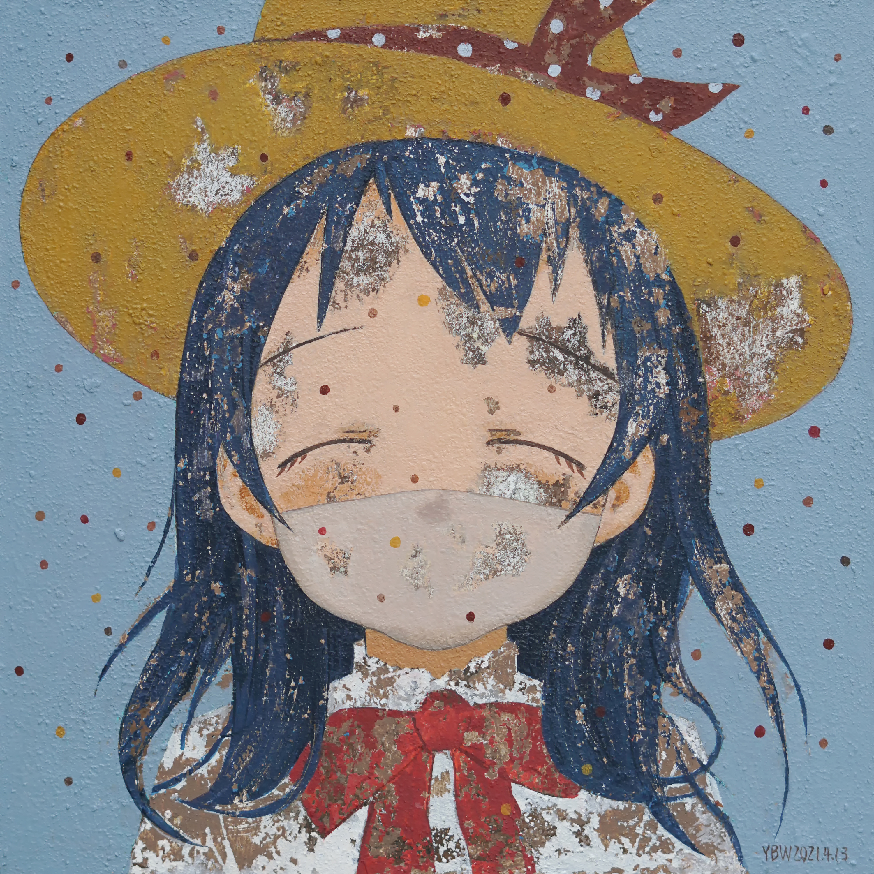 两张油画二次元作品.