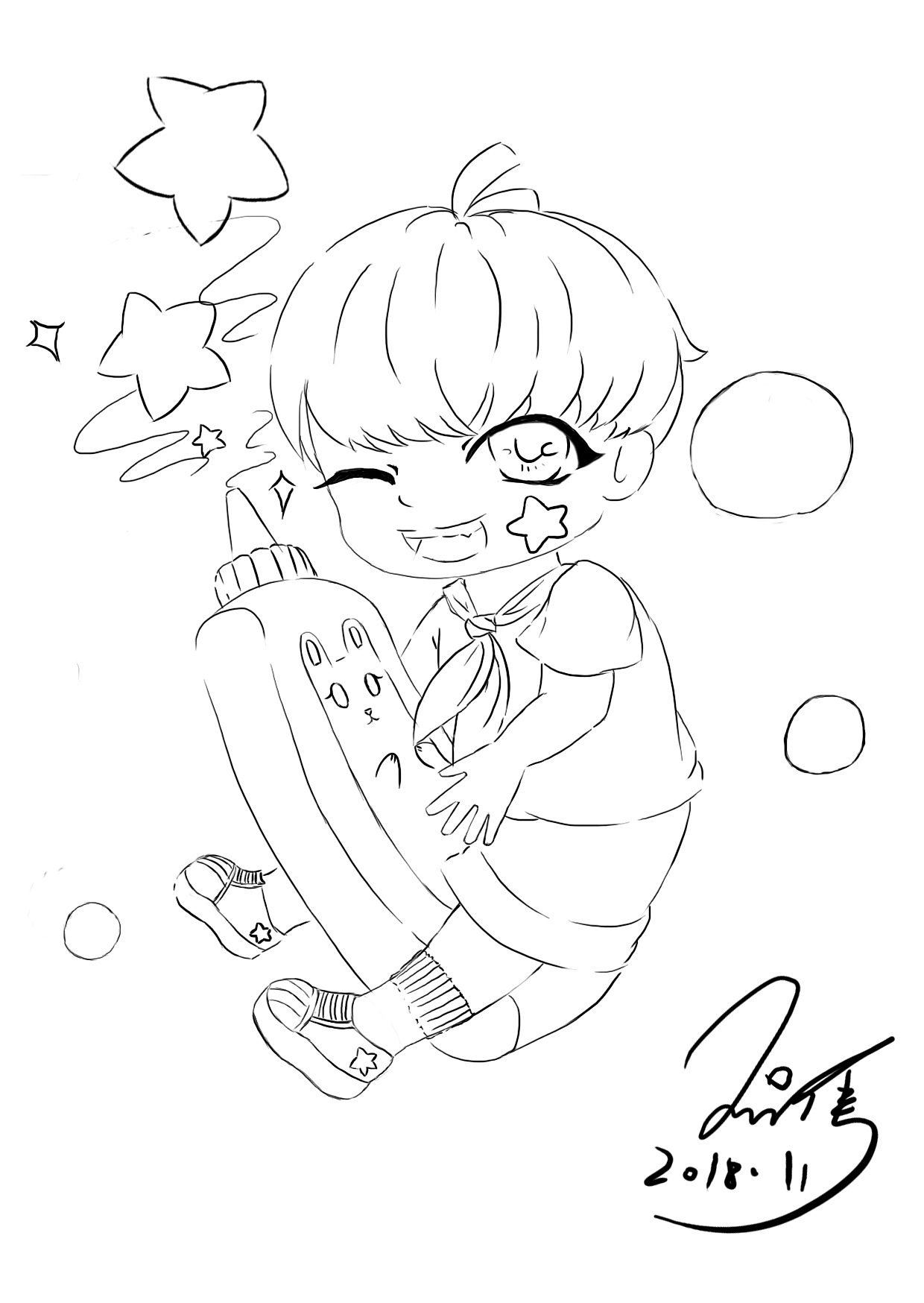 【练习】q版正太线稿