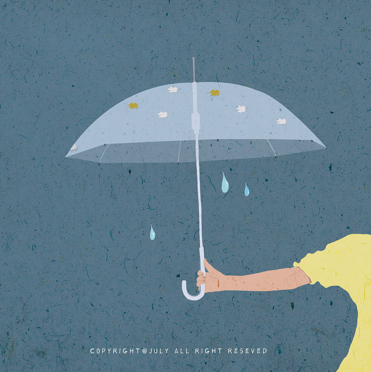 扁平风插画/下雨天