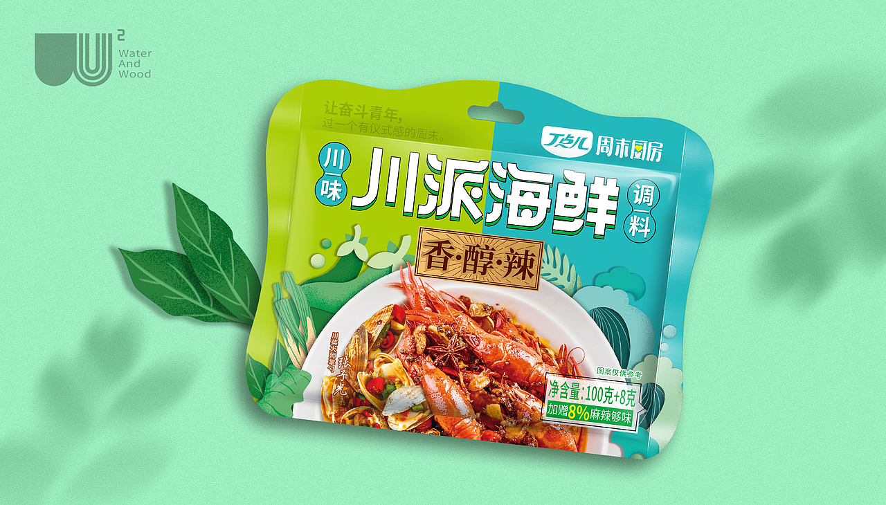 水與木 | 川派海鮮炒料（圖ZMjM2OTAzNDI0） - 包裝 - 站酷設(shè)計(jì)師水與木燒腦設(shè)計(jì)原創(chuàng)素材 - 站酷ZCOOL