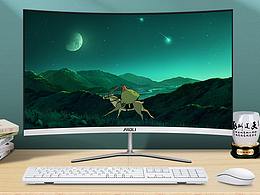 愛 度 高清曲面屏詳情頁