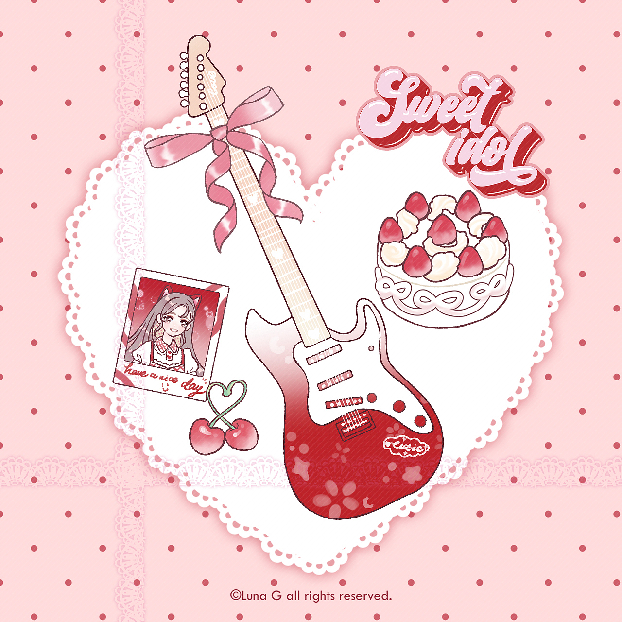 下弦月 少女风贴纸插画小合集 2023