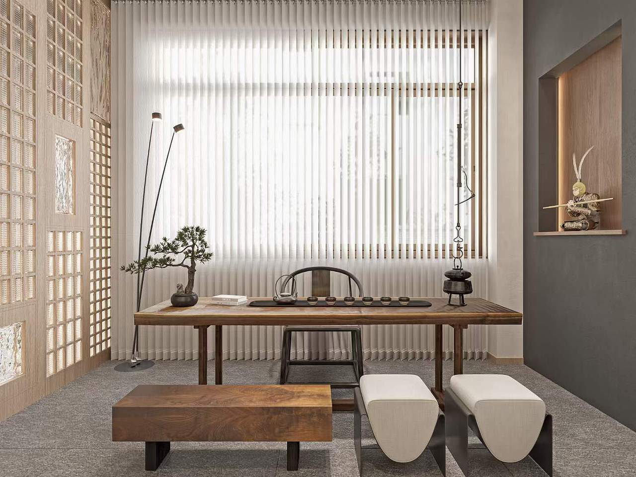 ​新中式茶楼 ​整体色调温和雅致 ​沉稳大气舒适自然