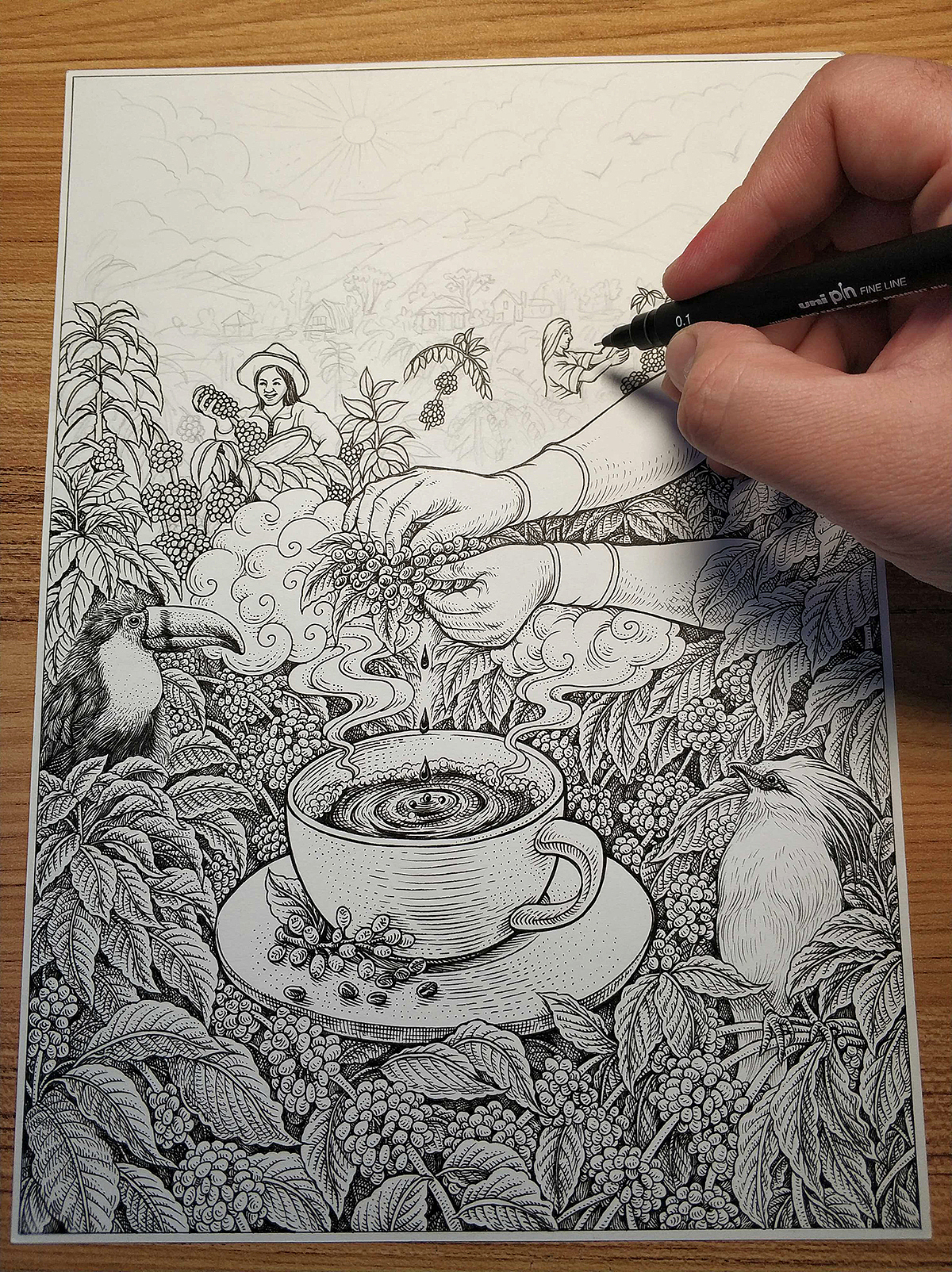 为 隅田川咖啡 绘制的环境图（图ZMzIzMzEwMDky） - 商业插画 - 站酷设计师傅淳强画者之旅原创素材 - 站酷ZCOOL