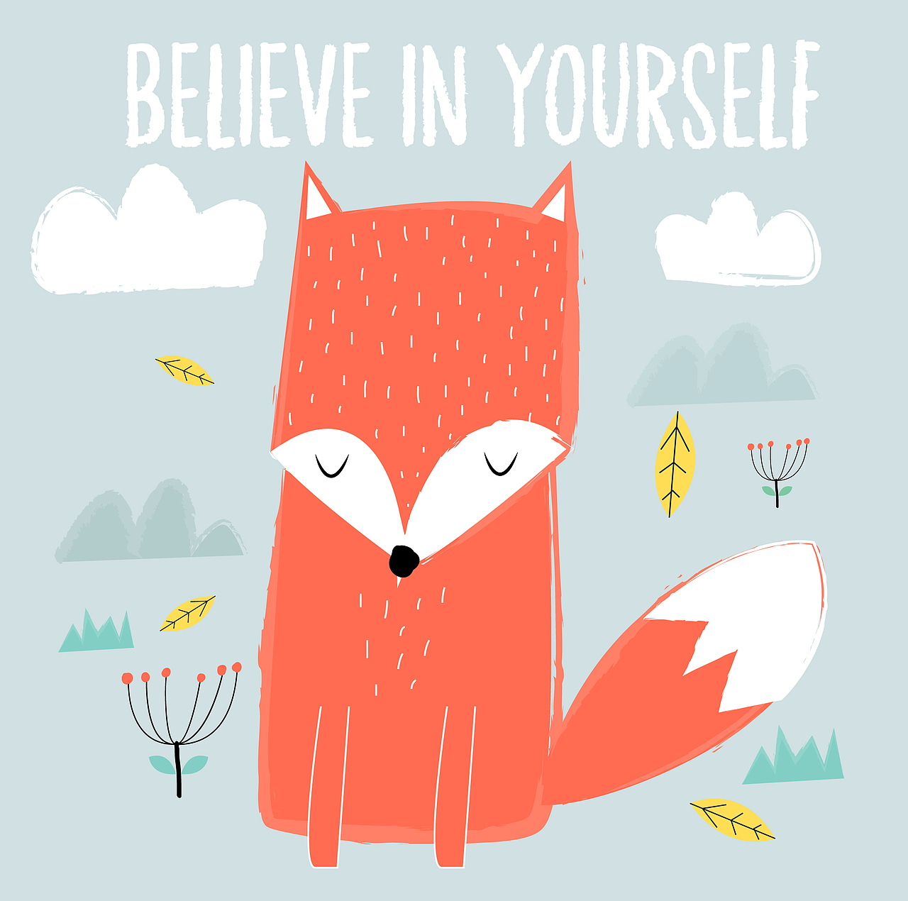 森系北欧卡通动物插画