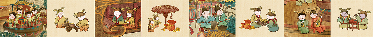 插画|卯兔迎春图|2023年兔年贺新春