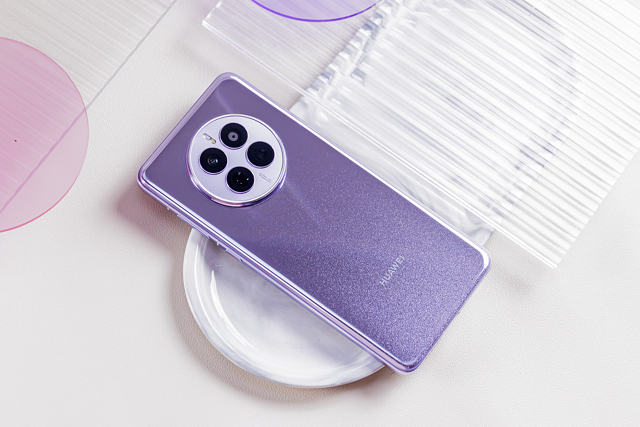 华为Mate50E流光紫图赏