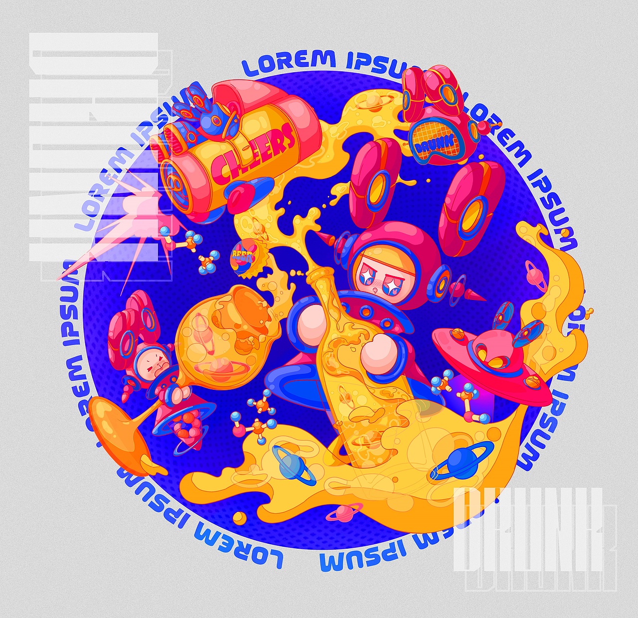 机械兔宇宙（图ZMzEzOTg0NTg4） - 商业插画 - 站酷设计师lilynail原创素材 - 站酷ZCOOL