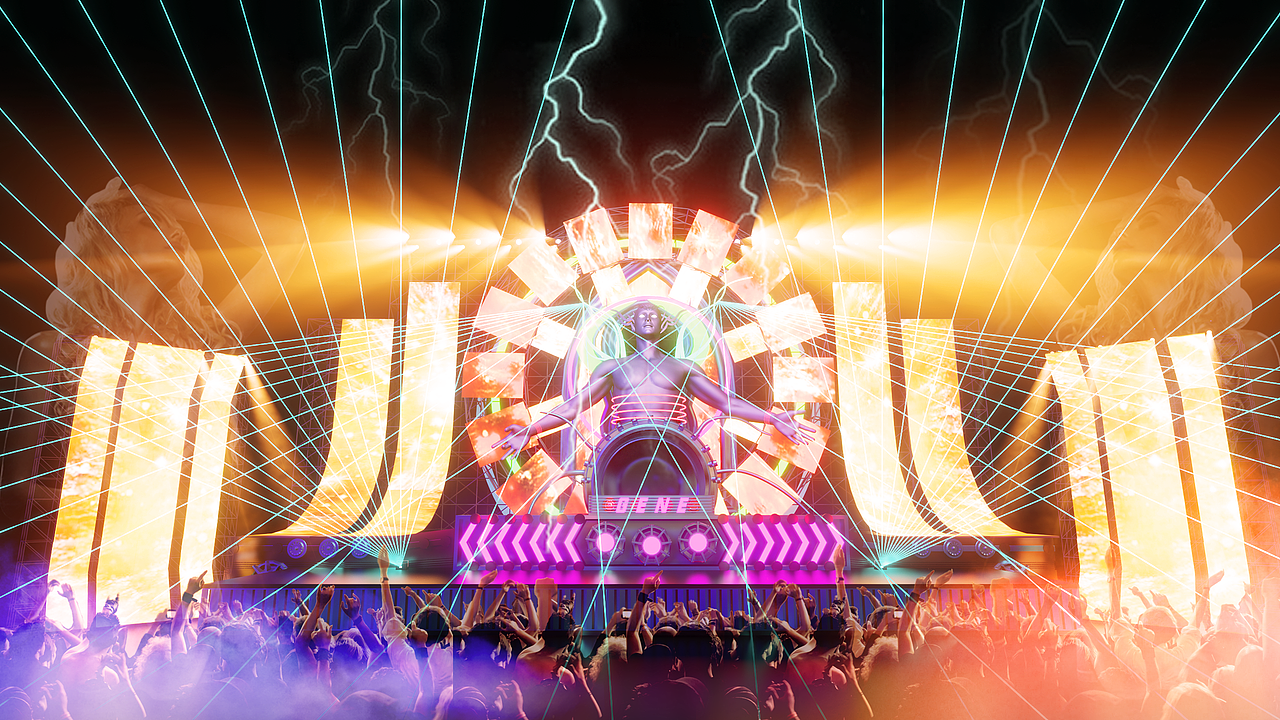 genestudio|电音节舞美设计练习(重制版)