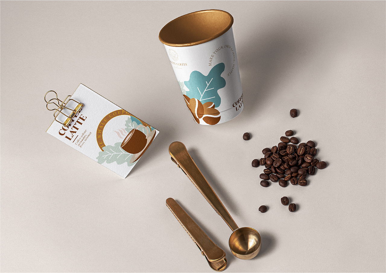 鲸鱼咖啡馆品牌延展logo