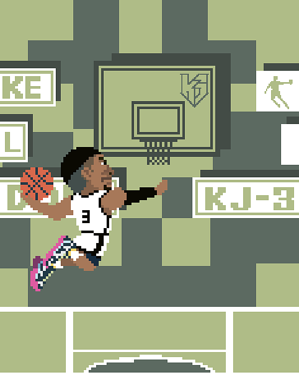 中乔体育代言人NBA球星KJ像素视觉（图ZMzYzMzY4ODYw） - 像素画 - 站酷设计师刘振宇原创素材 - 站酷ZCOOL