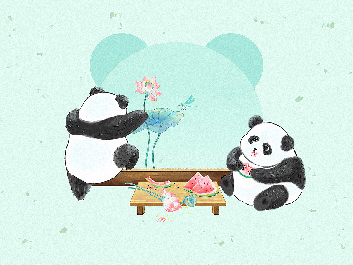 圆滚滚胖墩墩（可爱大熊猫）的一年四季春夏秋冬