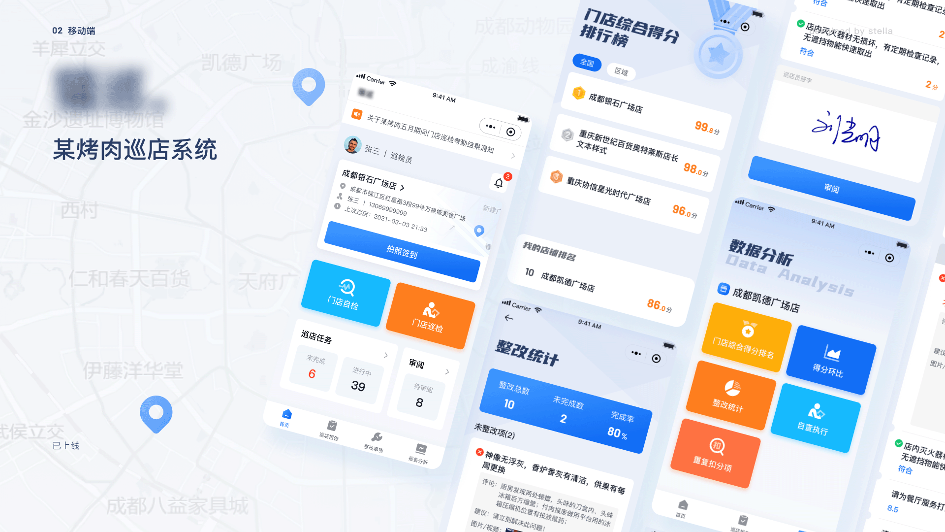 烤肉店巡店系统——小程序（图ZMzIwMTYwNDQ0） - APP界面 - 站酷设计师牧九Stella原创素材 - 站酷ZCOOL