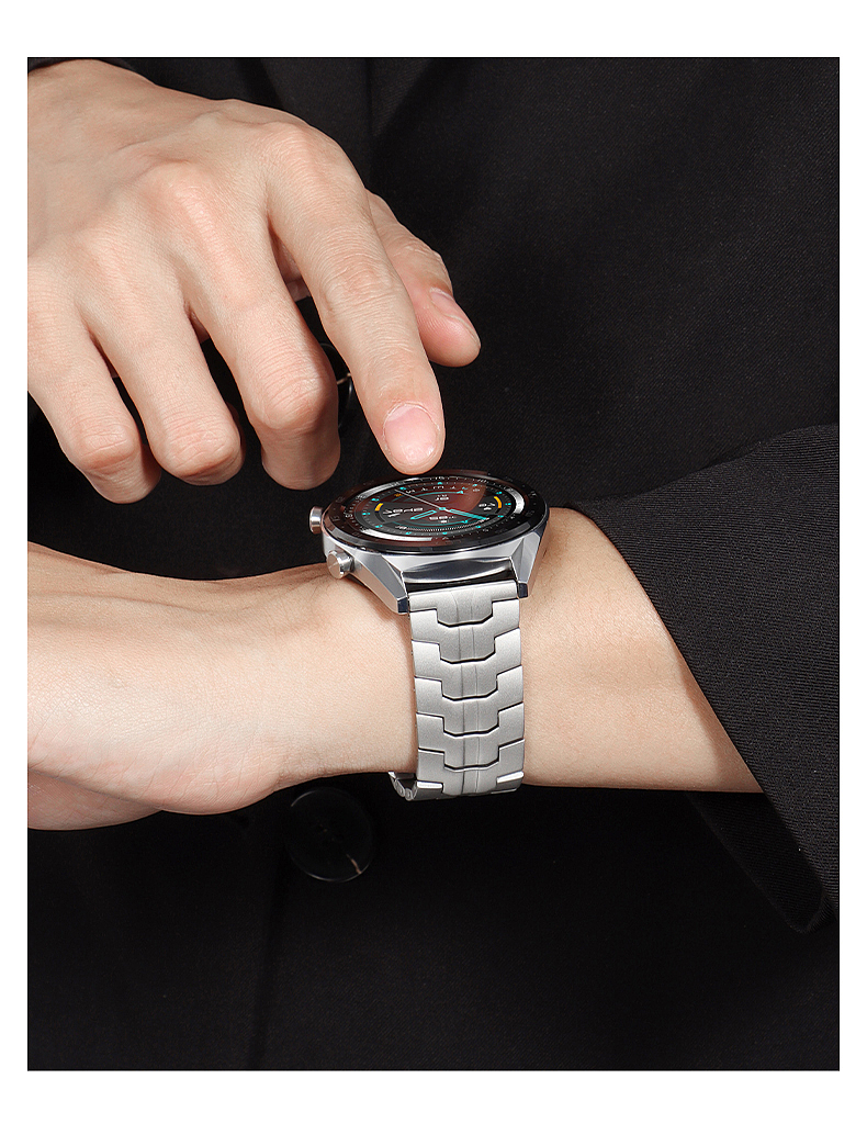 适用华为苹果oppo钢铁侠元素金属表带详情页不锈钢钢带