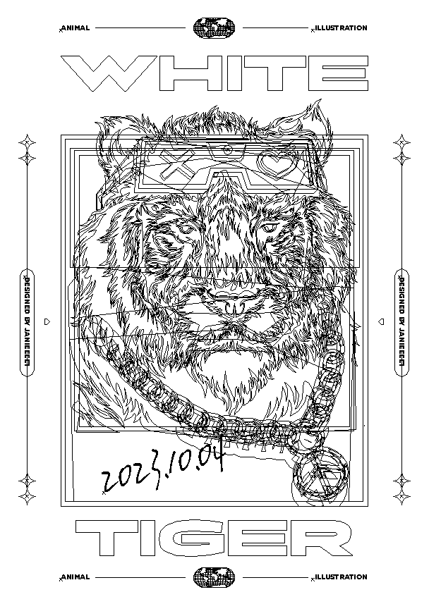 白虎/动物创意插图（图ZMzUyMDc1MTM2） - 商业插画 - 站酷设计师Janieee1原创素材 - 站酷ZCOOL
