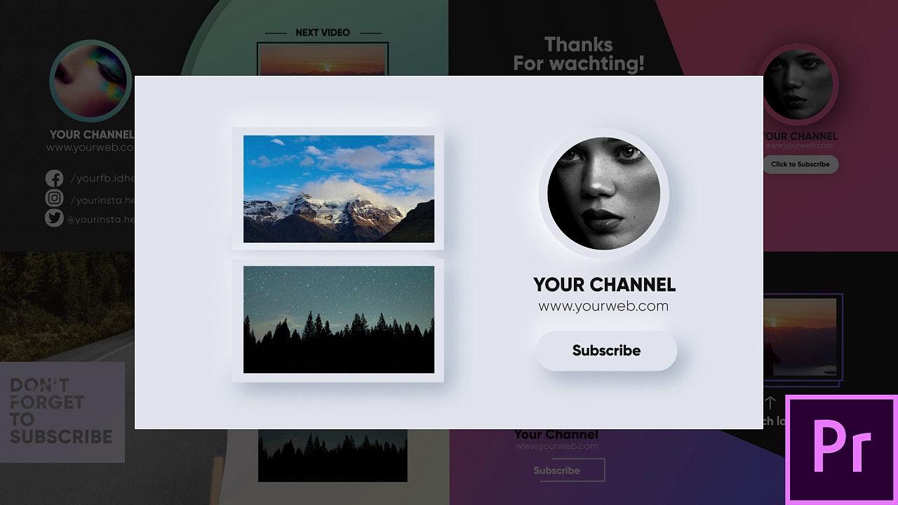 PR模板|时尚高级动态动画标题介绍社交媒体视频结束片