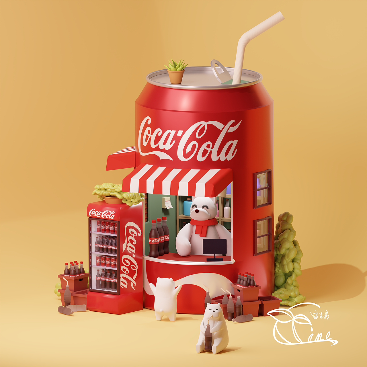 2022-02 Blender小场景建模作品 可乐屋