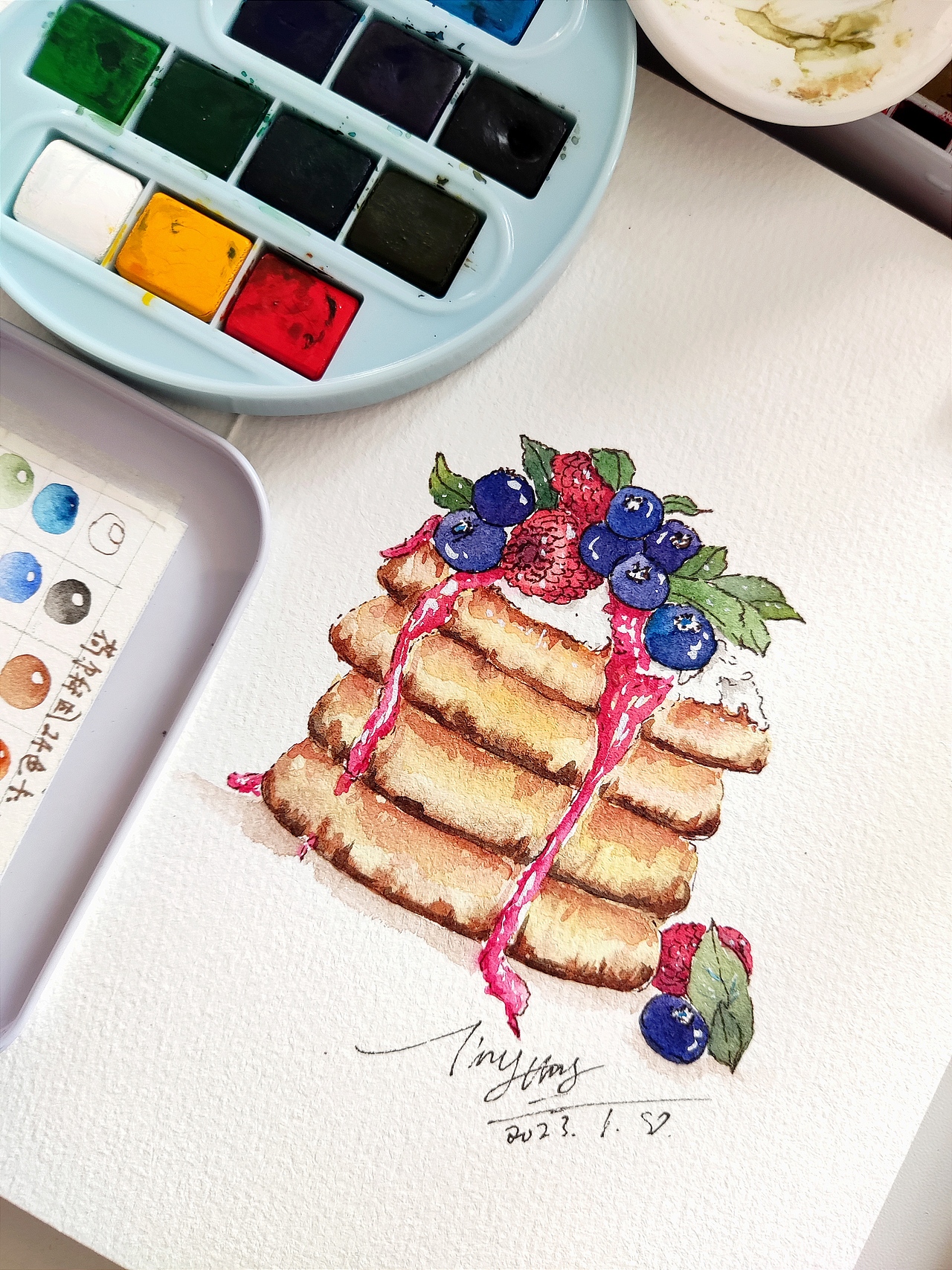 2023年1月份手绘水彩画总结30张