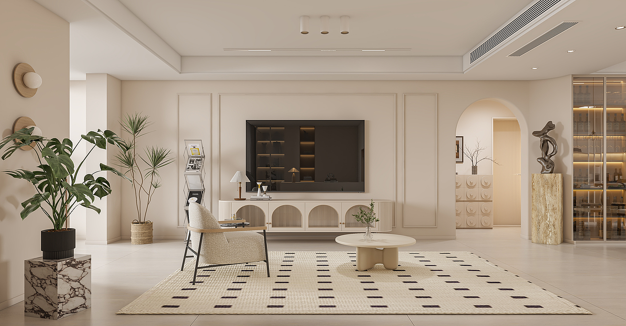 法式轻奢客餐厅厨房—择木创建新晨效果图