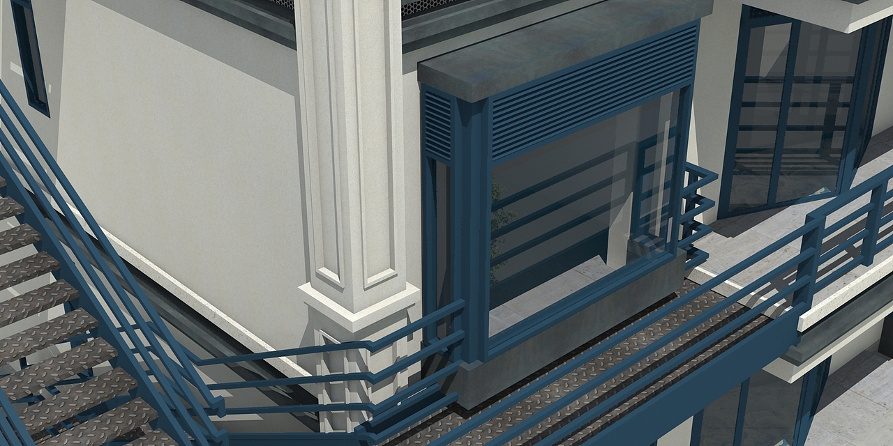 二层平顶农村自建房设计,外挂楼梯