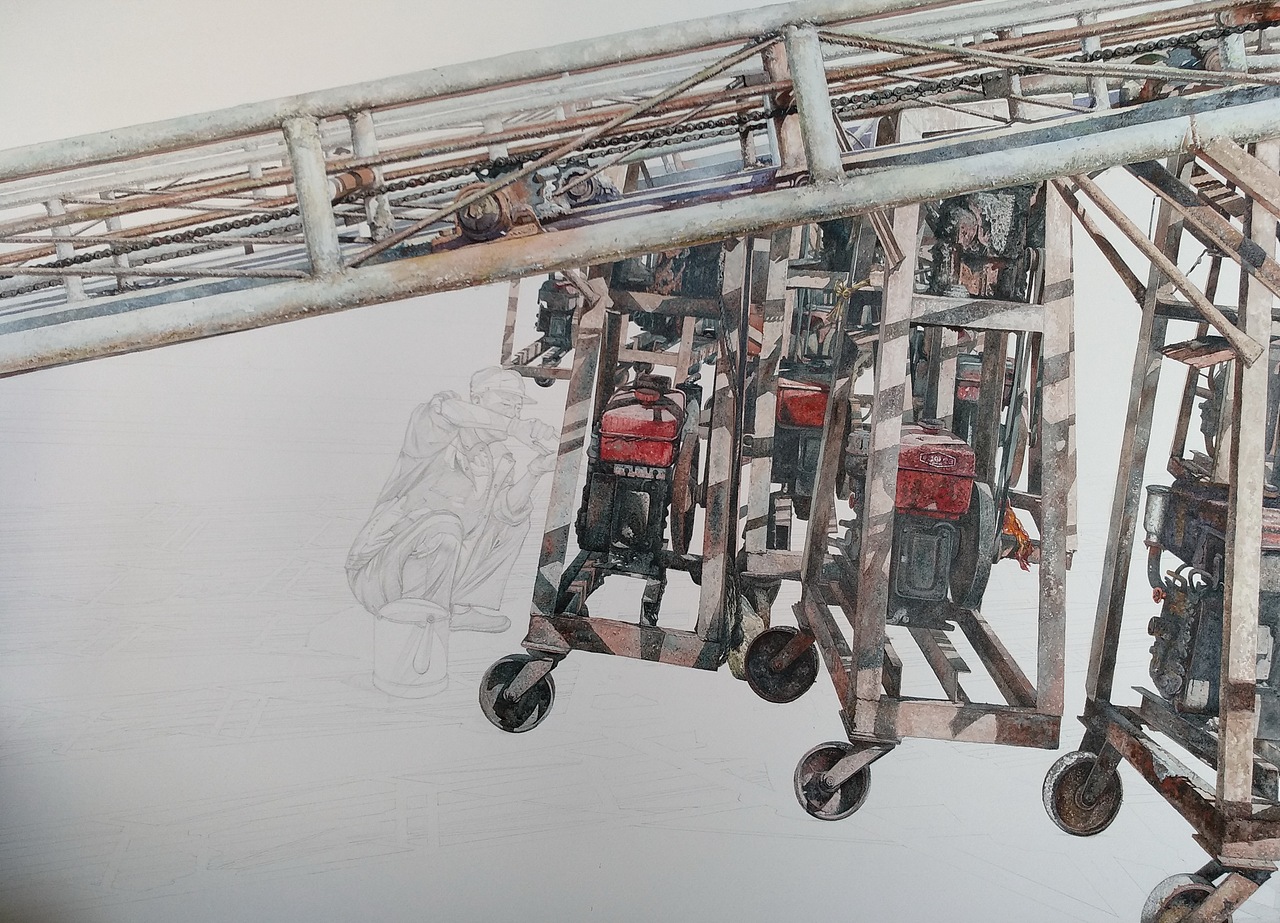 水彩画 《工作中的人系列——正午阳光》 全开（图ZMzE5NDI5NjUy） - 绘画 - 站酷设计师画犟原创素材 - 站酷ZCOOL