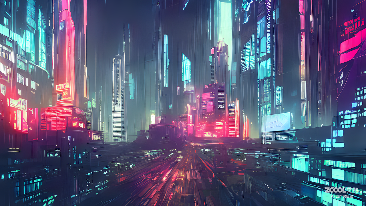 #AI创作实验室#城市，2077，霓虹灯（图ZMzIxMzE0Njgw） - AI作品 - 站酷设计师迪路1990原创素材 - 站酷ZCOOL