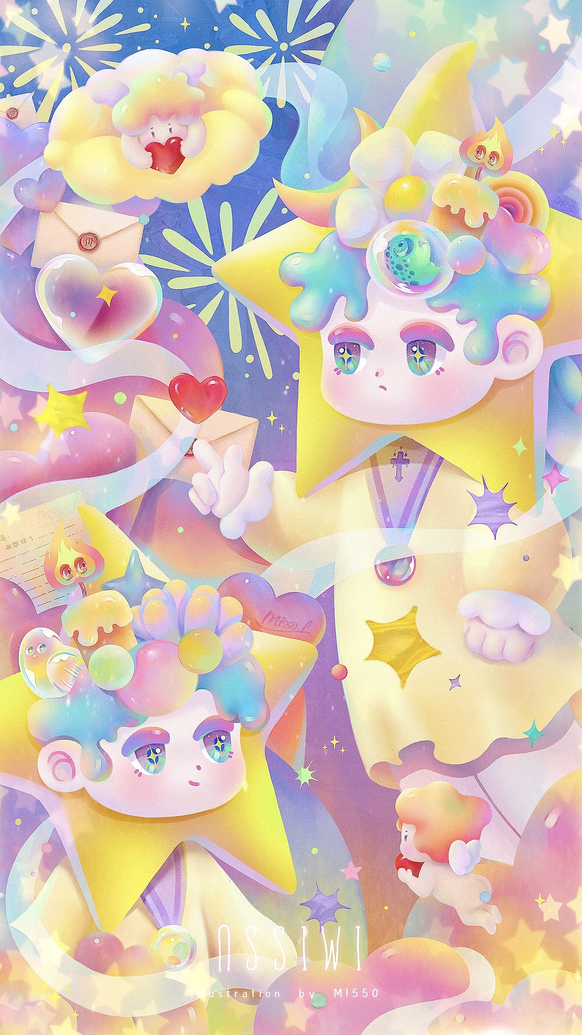 在星星上的你（图ZMzIzMzM5ODM2） - 艺术插画 - 站酷设计师MI550原创素材 - 站酷ZCOOL