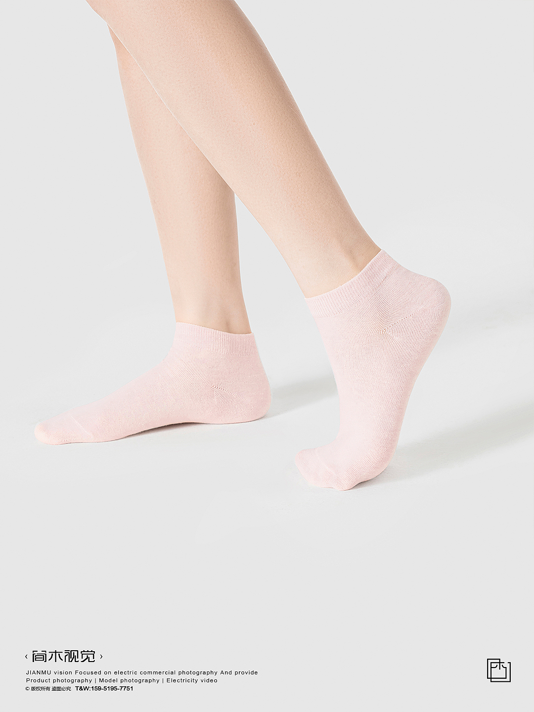 女士袜子丨简木视觉 一次性女袜 上脚图 电商产品摄影