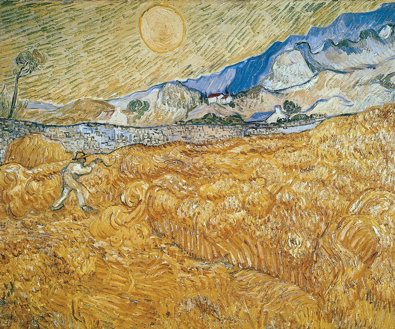 Wheat Fields with Reaper at Sunrise