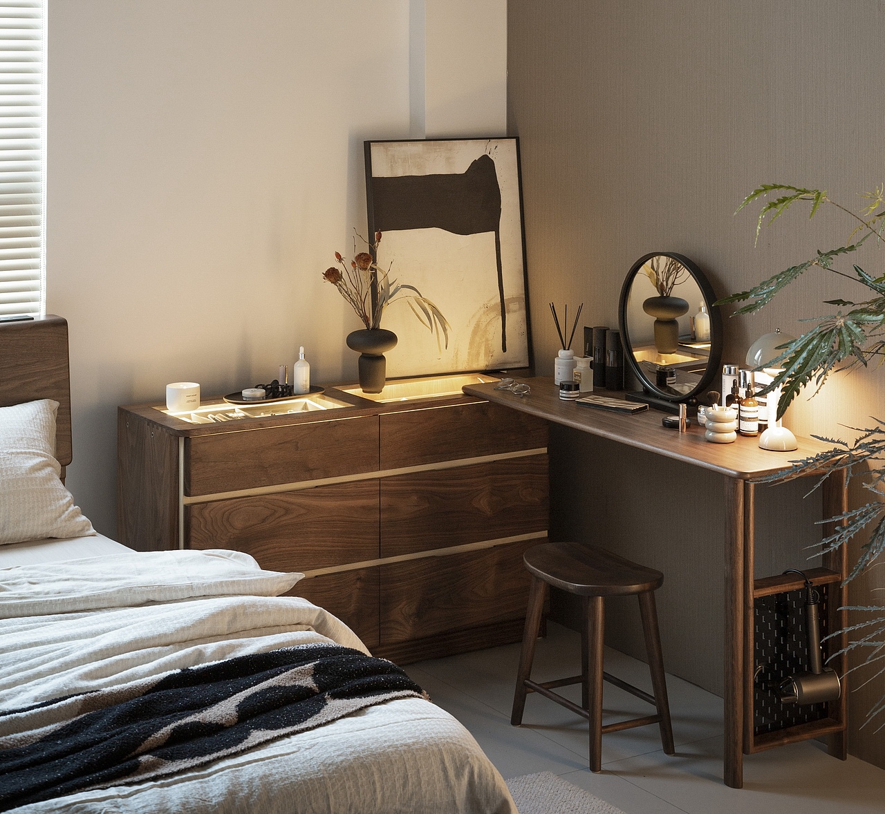 L型折角摆放,充分利用小户型角落
小户型友好设计,桌面可90°旋转置入墙角。 充分利用起家里的闲置角落,大大提高空间利用率。