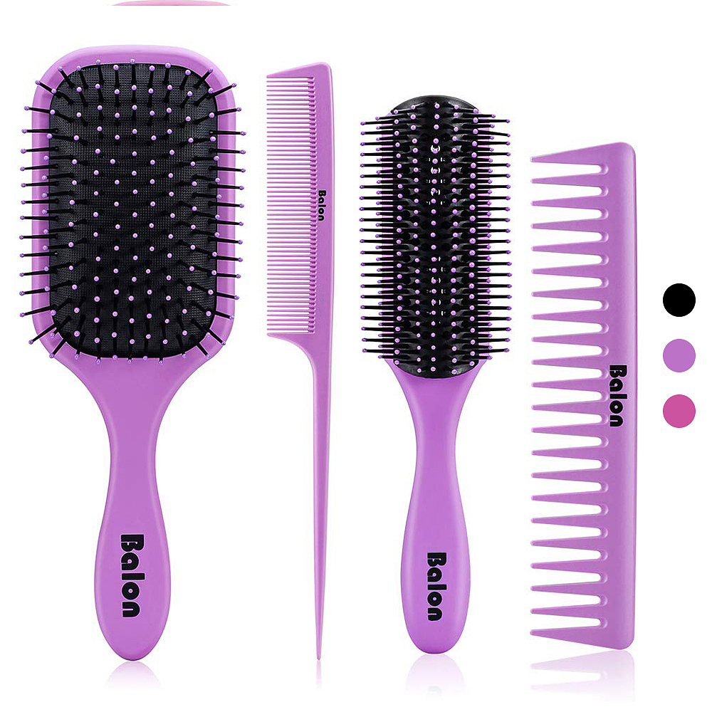 产品拍摄-亚马逊主图-梳子四件套-粉紫&玫红