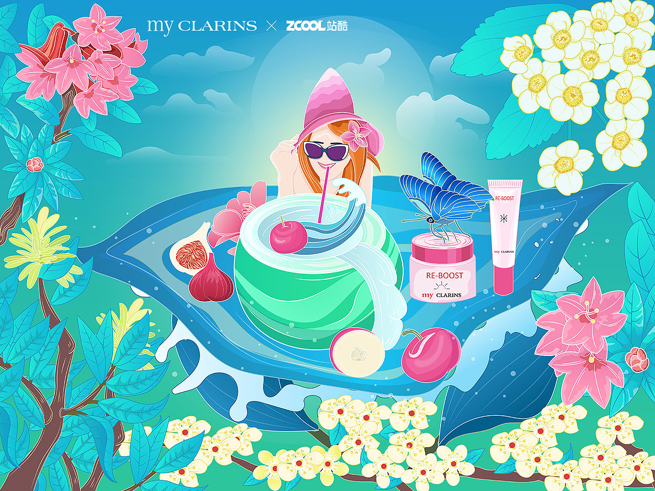 #my CLARINS寻找天然好食肌#美肌深林里女神（图ZMjk4NDQ4MDM2） - 海报 - 站酷设计师玉石原创素材 - 站酷ZCOOL