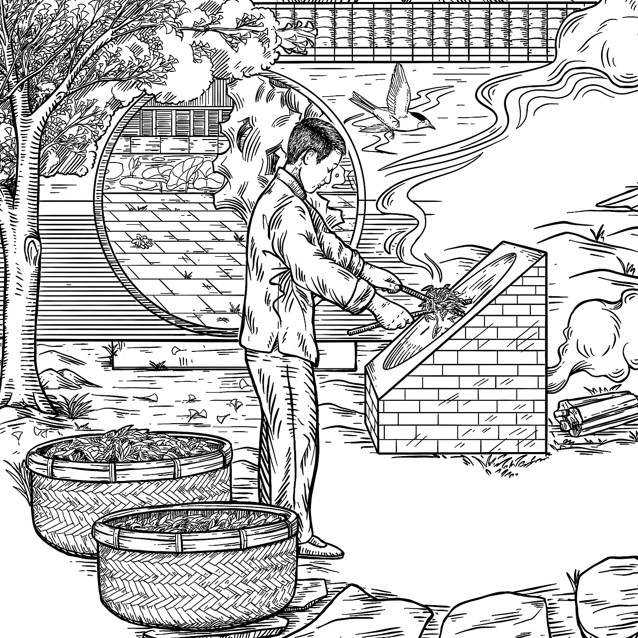 茶品牌长卷插画