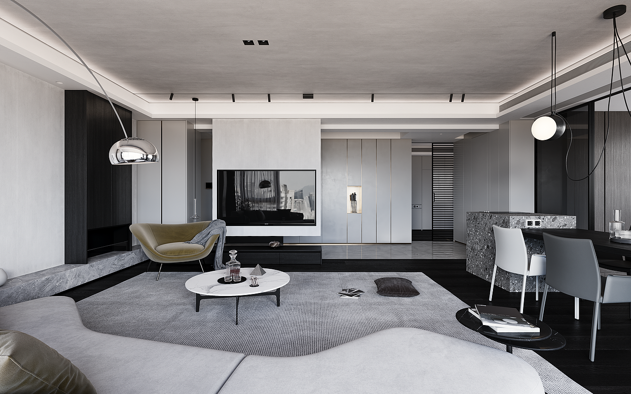 渲染作品丨Corona-简约大平层