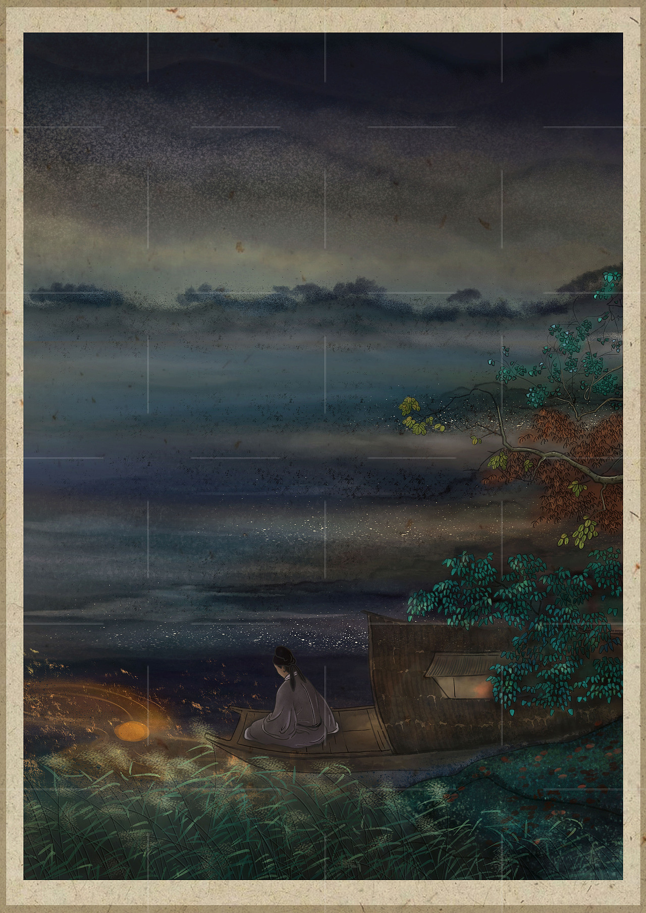 《我为古诗画插图系列》宿建德江