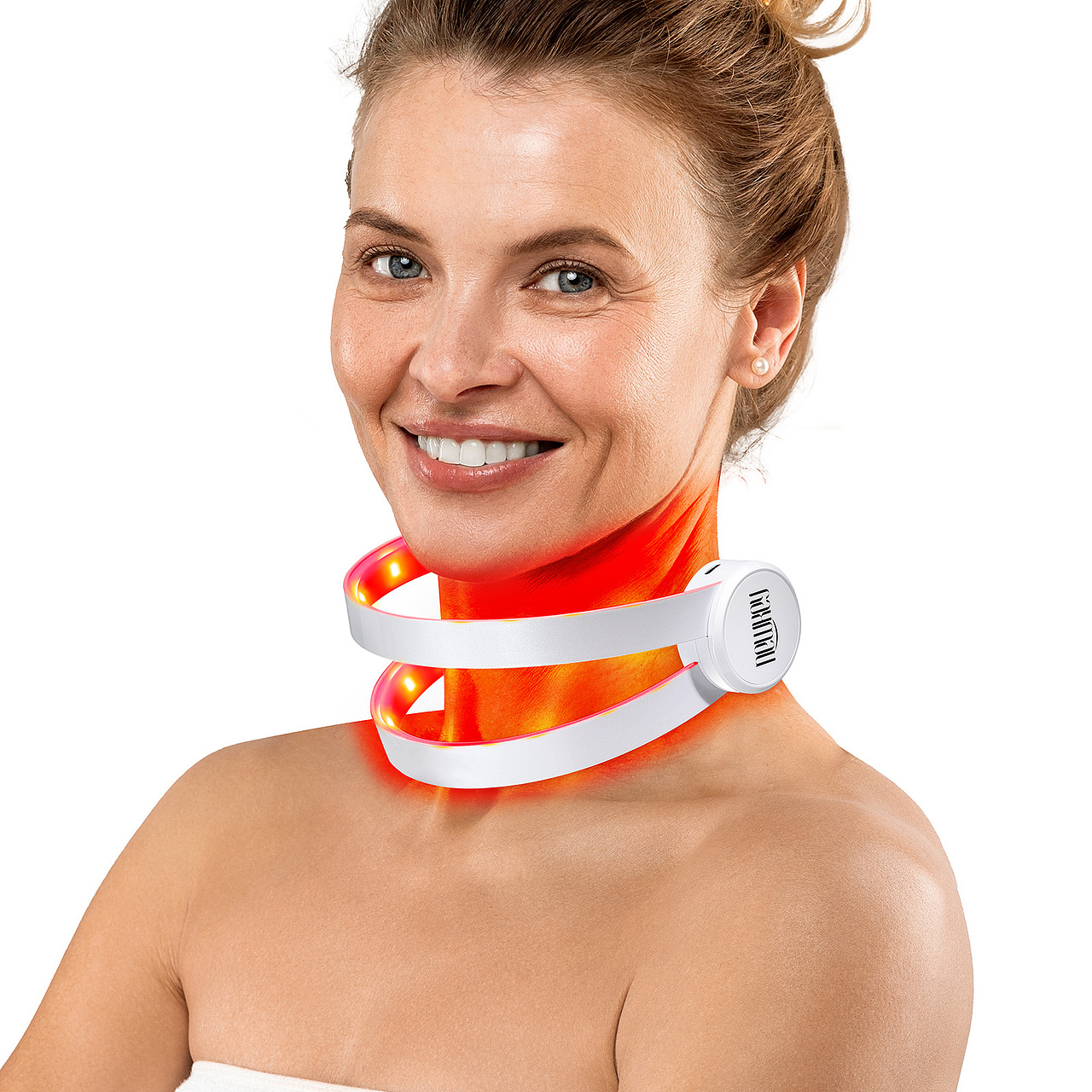 亚马逊主图 红光美容面具仪去皱纹颈部仪