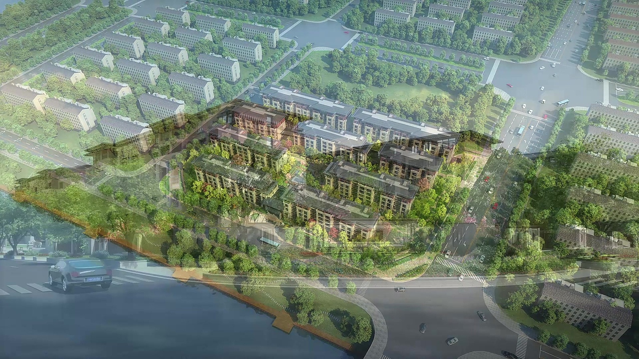 步行街大荧幕商城景区综合体三维演示动画